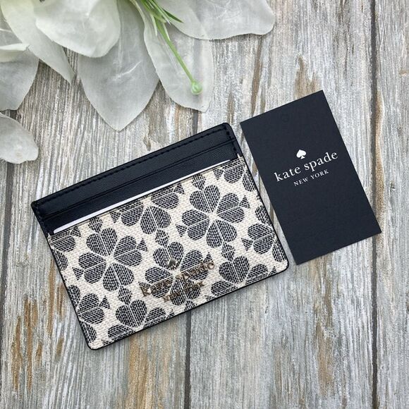 Kate Spade Signature Spade Flower Small Slim Card Holder Wallet Bag Purse - Picture 7 of 11